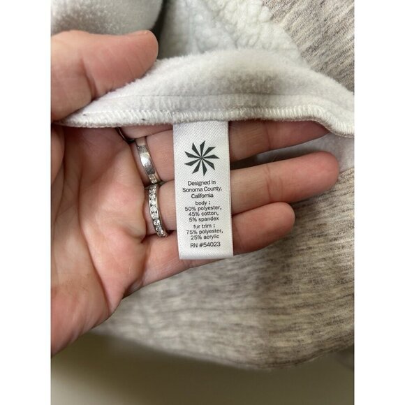 Athleta Apres Anything Vest Women's Tan Sherpa Fleece Lined Open Front Size Med - Picture 6 of 10